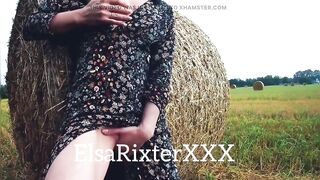 Exhibitionist Girl, Masturbating on the Field, Flashing in Public Exposing My Breasts Elsarixterxxx - 9 image