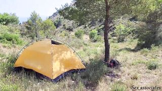 The tourist heard loud moaning and caught couple fucking in the tent. - 8 image
