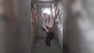 Public dirty basement latex walking and face fuck - 4 image