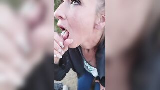 Canadian Milf gets Throat Fucked & 2 Facials in Forest - 8 image