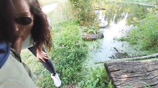 handjob outdoors, public blowjob in the woods - 4 image
