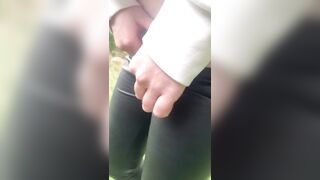 Outdoor blowjob with a surprise facial. Ass teasing and playing with hairy pussy - 3 image