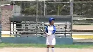 Little April rubs her pussy after baseball - 2 image