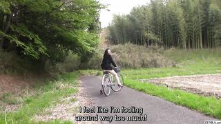 Mature Japanese outdoor bottomless bicycle riding and sex - 13 image