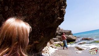 Hot blonde French slut gives up her mouth, pussy, and asshole on a secluded beach - 2 image