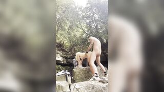 Slutty Blonde Fucked Hard by a Waterfall - Outdoor Sex - Facial - 11 image