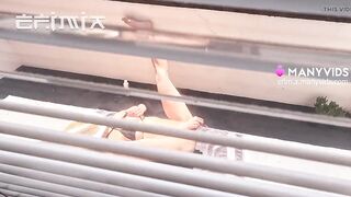 Wtf! Housemate Does Not Know I Can See Her Masturbating in Balcony - 3 image