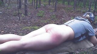 Wife spanking in the forest - 15 image