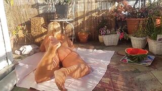 Selena's Naked Outdoor Posing and Feet Worship - 2 image