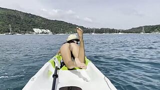 Naughty Monika Fox Masturbates And Squirts On A Kayak In The Sea - 1 image