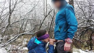 Public Blowjob And Cum Swallow Near The Mountain River - 3 image