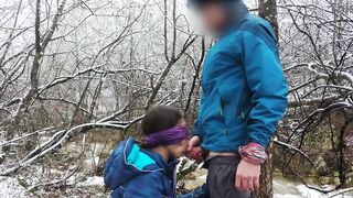 Public Blowjob And Cum Swallow Near The Mountain River - 4 image