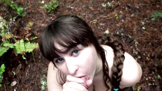 Slut Swallows Cum in the Forest - 11 image