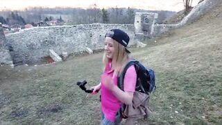 Caught! recognized by strangers while hiking in the mountains! Now I'm already fucking in a castle! - 3 image