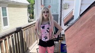 Emo Girl Showing Her Outfit - 1 image