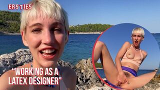 Ersties - Adorable Annika Fingers Herself On a Beach in Croatia - 1 image