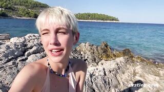 Ersties - Adorable Annika Fingers Herself On a Beach in Croatia - 12 image