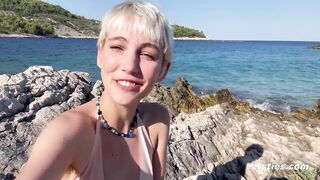 Ersties - Adorable Annika Fingers Herself On a Beach in Croatia - 15 image