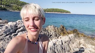 Ersties - Adorable Annika Fingers Herself On a Beach in Croatia - 9 image