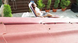 Caught My Stepmom Masturbating and Squirting on Terrace - 2 image