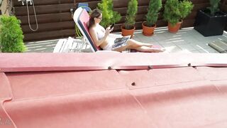 Caught My Stepmom Masturbating and Squirting on Terrace - 3 image