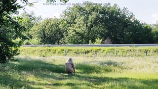 Little whore takes off her panties on the highway - 9 image