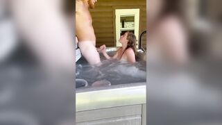 Cabin Outdoor Dirty Blonde Petite First Time Hot Tub Sex Full Tape - 11 image