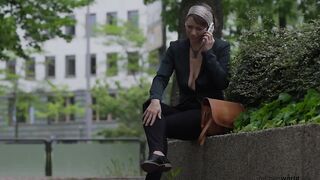 submissive business woman - exposed in public - 4 image