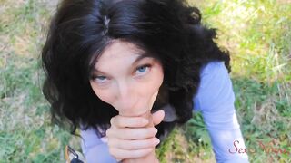 Influencer Running from a Bear Sucks my Dick to Rescue Her - 7 image