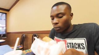 Black man picks up Latina at famous fast food place then gets his dick sucked out back !! - 2 image