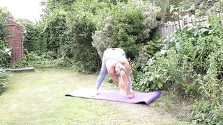 Auntjudys - Busty Blonde MILF Eva May - Hot Outdoor Yoga Workout - 2 image