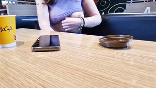 I flash my natural breasts in public at a McDonald's restaurant - 10 image