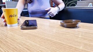 I flash my natural breasts in public at a McDonald's restaurant - 8 image
