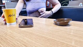 I flash my natural breasts in public at a McDonald's restaurant - 9 image