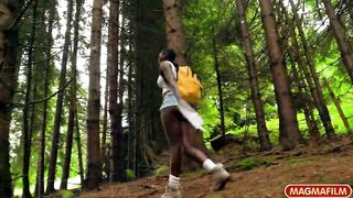 Erotic black babe fucking outdoors - 2 image