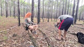 Hot redhead doing exhibitionism on the trail that ends in outdoor sex ** Complete on RED - 2 image