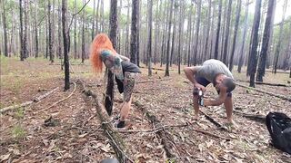 Hot redhead doing exhibitionism on the trail that ends in outdoor sex ** Complete on RED - 3 image