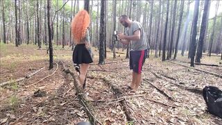Hot redhead doing exhibitionism on the trail that ends in outdoor sex ** Complete on RED - 4 image