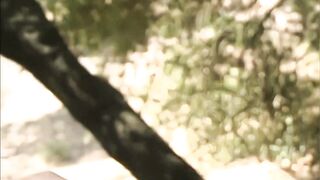 Outddor lesbo sex between trees