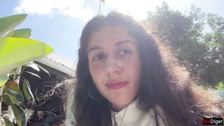 Cum on a girl's face in a public cafe - She eats lunch with cum on her face! - Cumwalk - 6 image