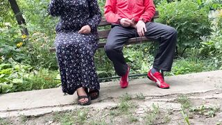 Curvy mother in law gets my cum outdoors - 3 image