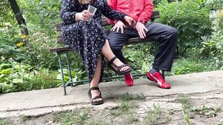 Curvy mother in law gets my cum outdoors - 6 image