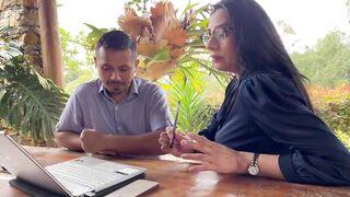 Horny boss fucks a pregnant woman so as not to fire her PART 1 - 3 image