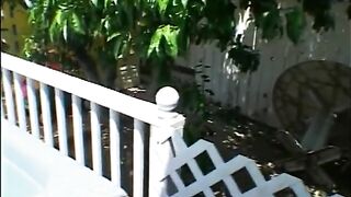 Young black bitch gets her pussy fucked outdoors - 2 image