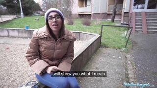 Public Agent Ale Danger demonstrating how far she can deepthroat a big fat cock - 2 image