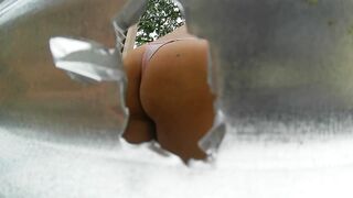 Woman recorded in outdoor booth (LATINA IN PUBLIC) - 14 image