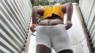 Amateur camera in changing room on the beach (outdoors)