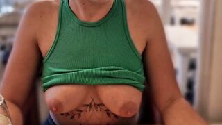 the complication of flashing your tits in public, restaurants and a store - 4 image