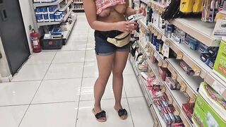 the complication of flashing your tits in public, restaurants and a store - 7 image