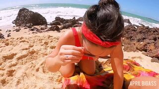 Fucking on the Beach with My Stepdad, Facial Cumshot in the Beach!! - 1 image